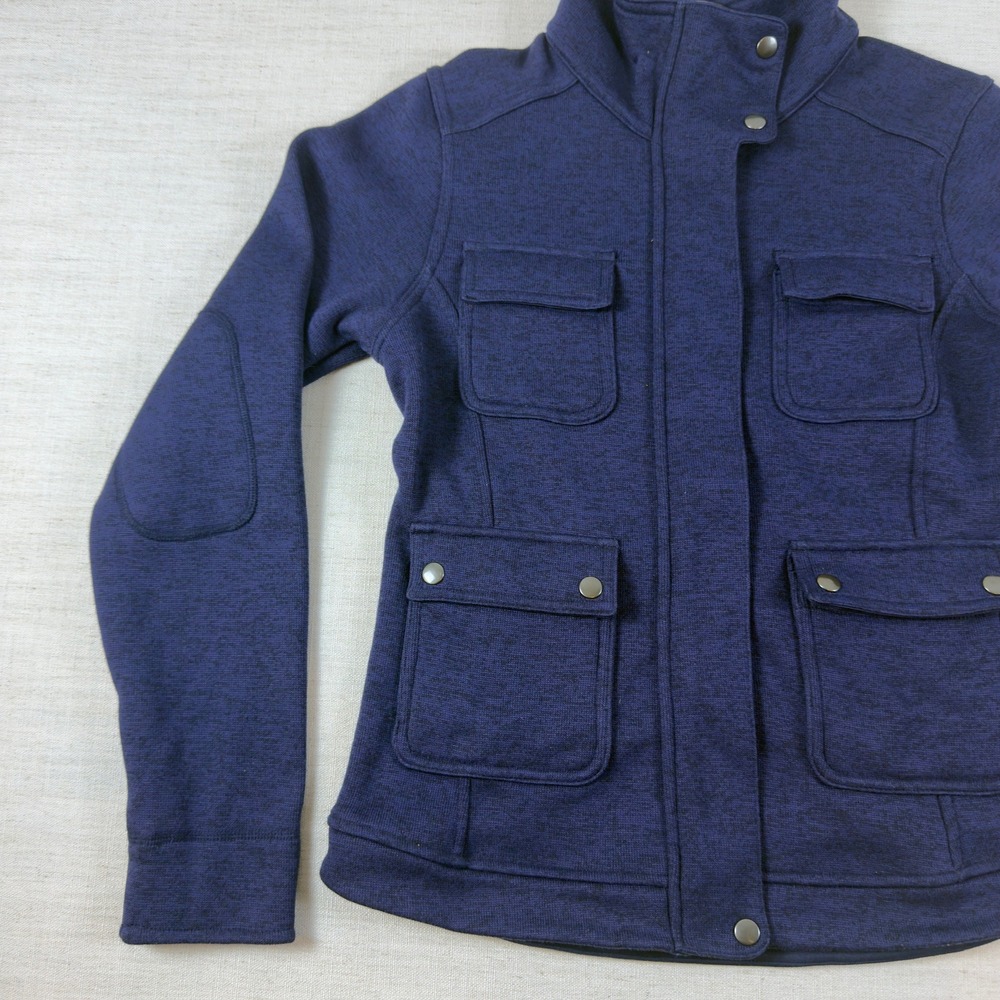 Patagonia Better Sweater Icelandic Jacket Womens Medium Navy Blue Heather Fleece - Picture 7 of 8